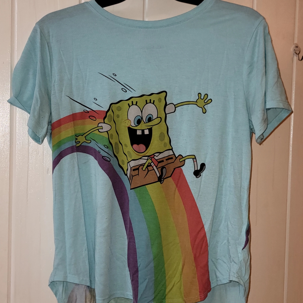 Nickelodeon Blue and Purple SpongeBob Short Sleeve Tee